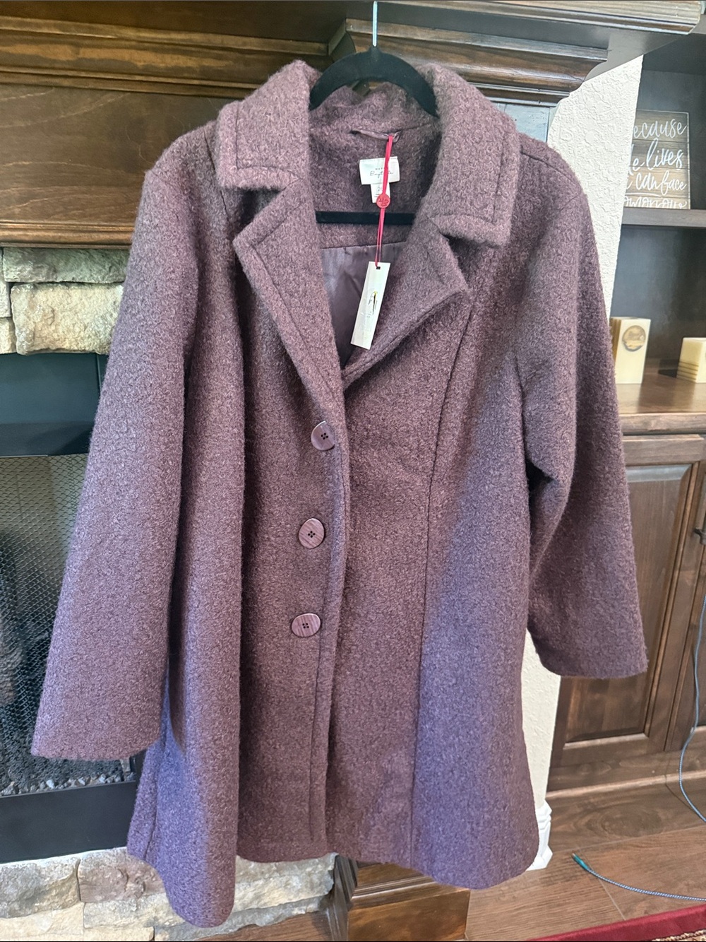 Manon Baptiste Plum Wool-Blend Peacoat
